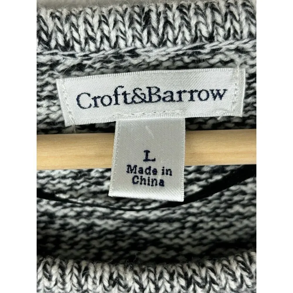 Croft‎ & Barrow Scottie Dog Sweater Gray Womens Large Preppy Granny Grandmacore